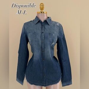 Denim Button-Up Shirt